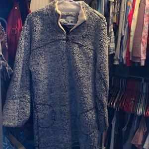 Gray Sherpa long pullover